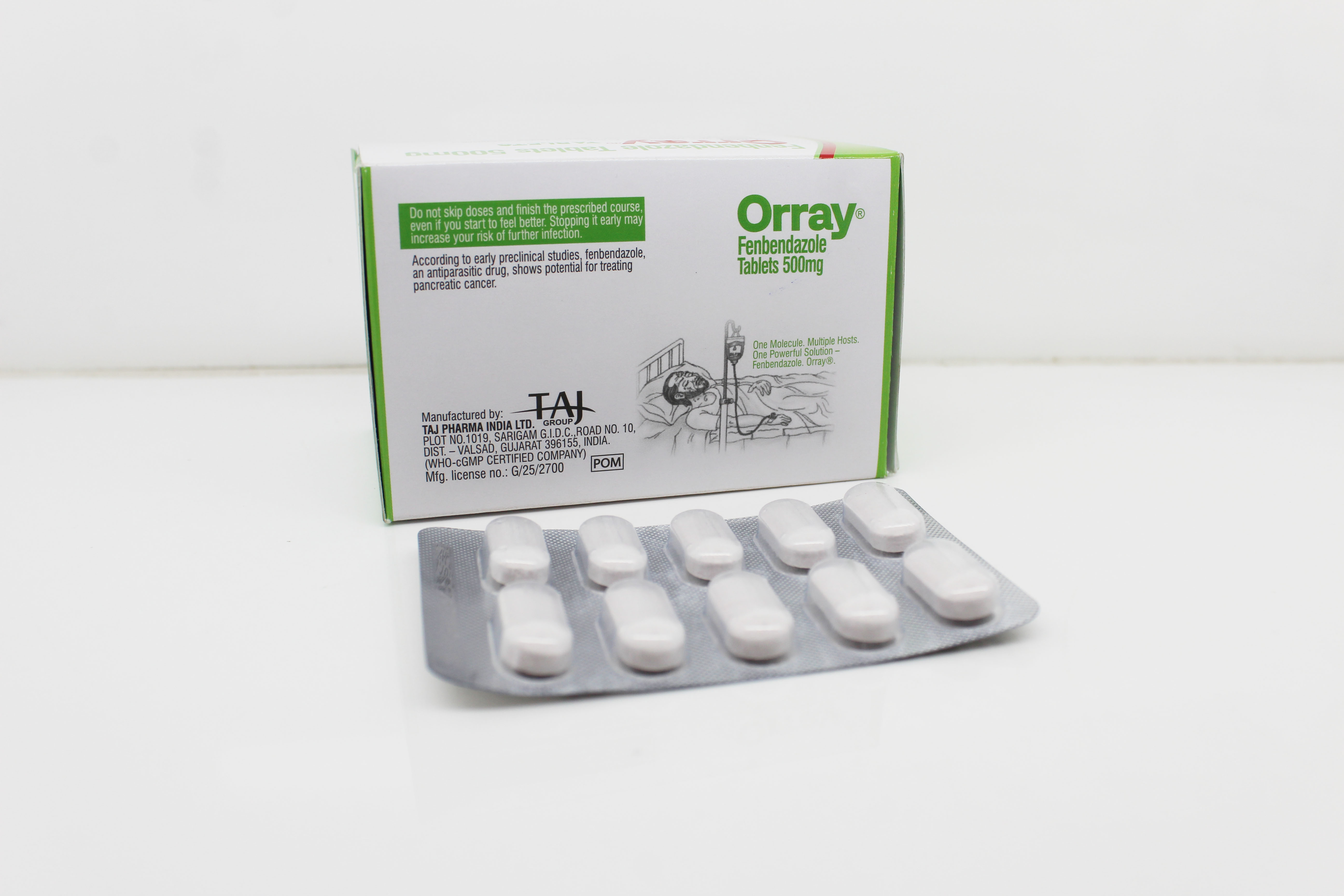 Fenbendazole Tablets 500mg - Leading Fenbendazole Tablets 500mg Manufacturer & Supplier In India manufactured by Taj Pharma India for global export